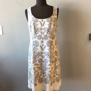 Loft Silver Gray Winter White Sheath Dress